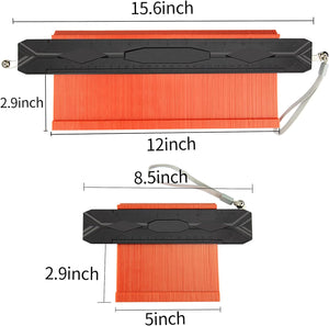 12"& 5" Widen Contour Gauge Profile Tool with 2 Locks,Extend Aluminum Core Copy Irregular Shape Duplicator