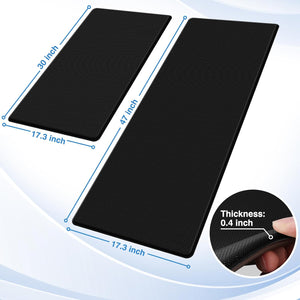 2PCS Kitchen Rugs, Cushioned Anti Fatigue Kitchen Mats, 17.3"×30"+17.3"×47",Black