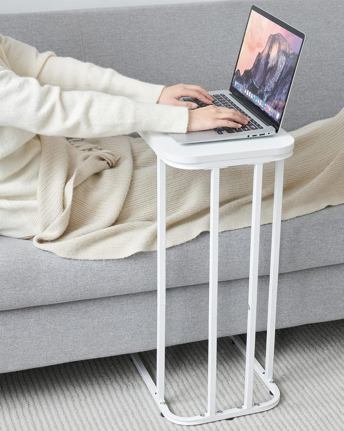 C Shaped End Table, 26.6 inches High Small Side Table for Couch Sofa Bed