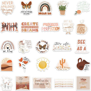 50PCS Vintage Inspirational Stickers, Motivational Aesthetic Stickers for Women Adults Kids Teen Teachers