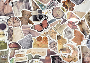 100 Pcs Vintage Stickers, Aesthetic Stickers for Water Bottle, Laptop, Scrapbook, Journaling