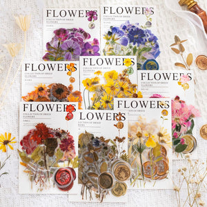 320 Pieces Pressed Flower Themed Stickers Set, Dried Flowers Resin Stickers Decals Floral Botanical Journaling