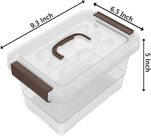 Clear Storage Latch Box, 6 Pack Storage Organizer Bins with Latching Handle and Lids, 3.5 Quart