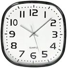 Round Square Wall Clock, Silent Non Ticking ,Quartz Battery, White