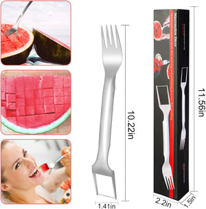 2PCS 2-in-1 Watermelon Fork Slicer, 2023 New Summer Watermelon Fruit Cutting Fork, Dual Head Stainless Steel