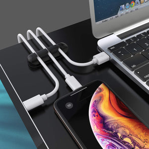 3-Pack Cable Management Cord Organizer Clips Self Adhesive for Desktop USB Charging Cable