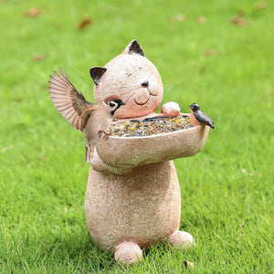 Cat Garden Statue Outdoor Decor Sculptures Figurine Gardening Lawn Ornament Gifts, 12.3 inches
