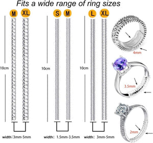 Ring Size Adjuster for Loose Rings, Invisible Ring Guards - 6 Sizes Fitter, Resizer Fit Almost Any Size Rings