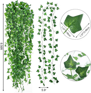 14 Pack 98 Feet Fake Ivy Leaves Artificial Garland Greenery Hanging Plant Vine for Bedroom Wall Decor