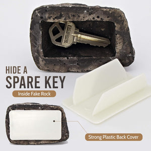 Hide-a-Spare-Key Fake Rock - Looks & Feels like Real Stone - Safe for Outdoor Garden or Yard, Geocaching