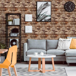 Brick Wallpaper for Home Decoration, Kitchen Wallpaper Stick and Peel Backsplash,  17.7" x 197"