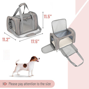 Pet Carrier, Cat Carrier, Dog Carrier, Cat Bag Carrier, Cat Travel Carrier, Soft Cat Carrier - Grey