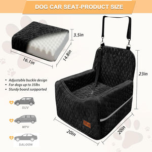 Dog Car Seat for Small/Medium Dog Suitable for Dogs Under 35 Lbs (Black)