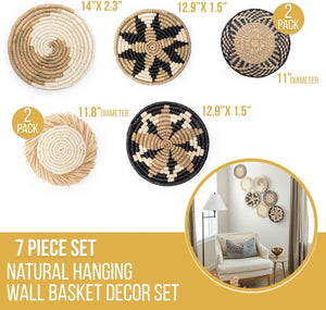 7 Unique Handcrafted Seagrass Baskets for Boho, Farmhouse & Rustic Wall Decor