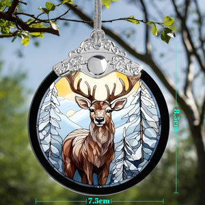 Deer Christmas Decor, Deer Ornaments for Christmas Tree, Stained Glass