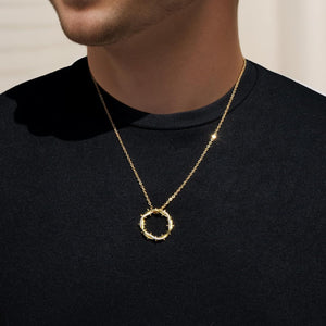 Crown Of Thorns with Cross Nails Pendant Iced Out Necklace for Women and Men 18K Gold Plated 5A CZ Necklace