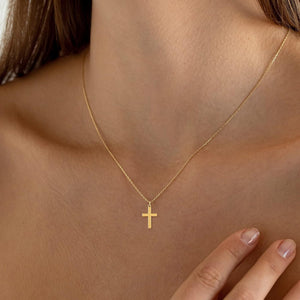 14K Gold Plated Cross Necklaces Simple Cute Layered Pendant Necklaces for Women Trendy Jewelry