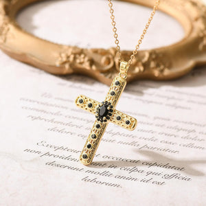18K Gold Plated Choker Necklace Lava Style with Colorful Cubic Zirconia 16 Inch+2 Inch Adjustable Chain, Black