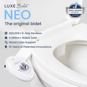 Fresh Water Non-Electric Bidet Attachment for Toilet Seat, Adjustable Water Pressure, Rear Wash (White)