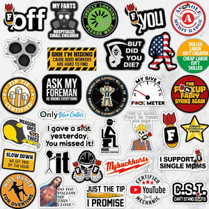 170 PCS Hard Hat Stickers (Dirty) for Tool Box, Helmet, Funny Stickers for Adults