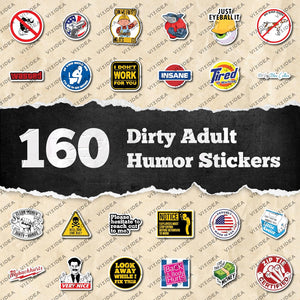 Hard Hat Stickers for Adults (160 PCS) Funny Stickers Pack for Construction & Hard Hat Accessories