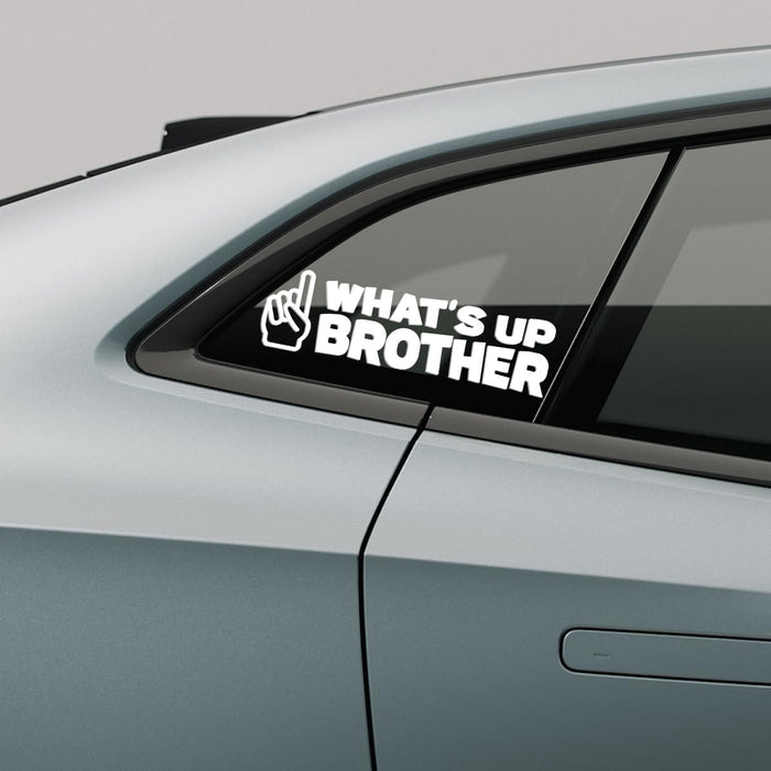 3PCS What's up Brother Car Sticker, Funny Vehicle Sketch Vinyl Decal for Laptop Window Door Bumper