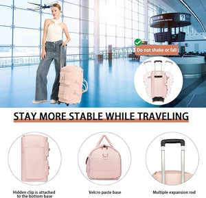 Rolling Garment Bag with Wheels,Wheeled Garment Bag Duffle Bag for Travel with Wheels Overnight Bags for Women