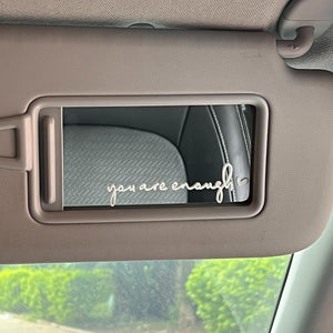 3PCS Hello Beautiful Rearview Mirror Decal, Vanity Mirror Stickers, Rear View Mirror Sticker, Car Mirror Stickers. (You are Enough White)