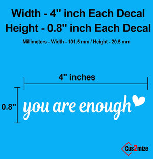 3PCS You are Enough Car Rearview Mirror Decals Stickers, Vanity Mirror Stickers Car Waterproof Decals (You are Enough, White)