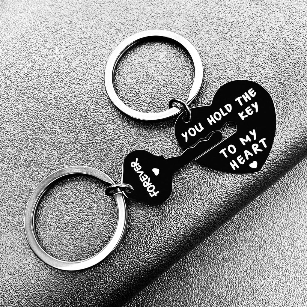 Couple Gifts Keychain My Person Love You Puzzle Piece Heart Keychain His Crazy Her Weirdo Valentines Day (Forever You Hold the Key to My Heart)