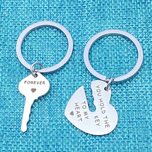 2Pcs Couple Gifts Annyversary Keychain Set for Boyfriend Girlfriend, You Hold The Key to My Heart Couple Keychains