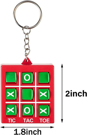 Tic Tac Toe Keychain for Kids Ages 8-12 Party Favors Plastic Keyholders for Mini Backpack Clip Birthday Party (Red, Blue, Yellow, Purple,8 Pcs)