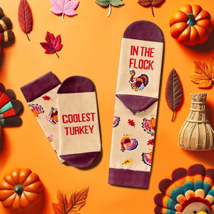 Funny Socks for Men - Dog Mom Gifts Cat Dad Gifts, Crazy Turkey Socks, Thanksgiving Gifts, Coolest Turkey