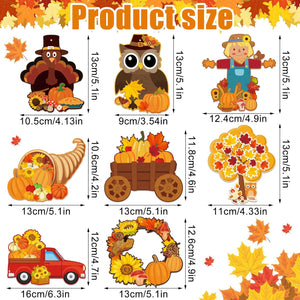 64 Pcs Fall DIY Craft Kits for Kids Make Your Own Fall Sticker Set Thanksgiving Pumpkin Maple Leaves