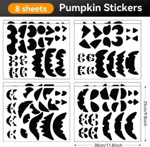 256PCS Pumkin Emoticon Stickers for Hollaween Party Pumpkin Eye Sticker Face Sticker Halloween