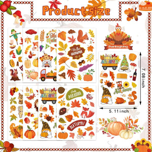 640PCS Thanksgiving Maple Leaves Stickers Hello Fall Stickers Envelope Thanksgiving Party Classroom Decor