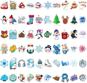 103 PCS Winter Stickers for Kids, Snowflake Stickers for Water Bottles, Hello Winter Vinyl Waterproof Stickers