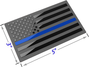 3 Pack Metal American Flag Emblem Decal,Thin Blue line Sticker (Thin Blue Line)