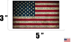 Tactical USA Flag Sticker Bumper Car Decal Gift Patriotic American Worn United States Pledge of Allegiance (3x5 Inch)