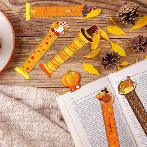 60 Pcs Thanksgiving Bookmarks Cute Bookmark Rulers Fall Gifts Women