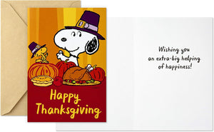 Pack of Peanuts Thanksgiving Cards, Snoopy and Woodstock (10 Cards with Envelopes)