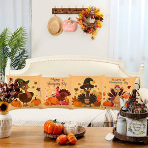 Fall Decorations for Home, Fall Pillow Covers 18x18 Set of 4, Thanksgiving Decorations Autumn Cushion Case