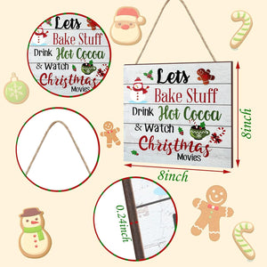 Christmas Hanging Wooden Sign Christmas Coffee Wall Decor Wood