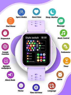 Smart Girls Watch for Kids Smart Watch Gifts for 4-16 Years Old with Sleep Model, Purple