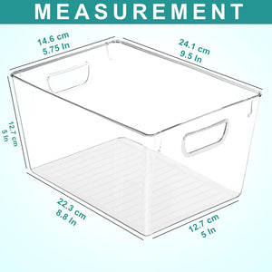 6 Pack Pantry Organizers and Storage Bins - Medium Clear Storage Containers