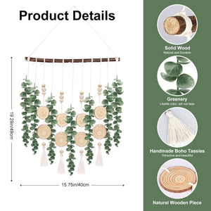 Artificial Eucalyptus Wall Hanging Decor-19 Inch Fake Greenery Leaves Stems Wall Hanging Plants Decor