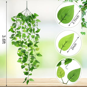 12 Pcs Artificial Hanging Plants Fake Ivy Vines with Fake Leaves for Living Room Decor Indoor Outdoor Decorations, Beauty