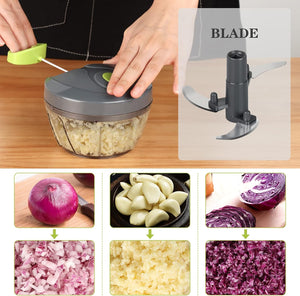 Manual Food Chopper Vegetable Cutter, Hand String Vegetable Chopper Onions Cutter