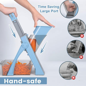 Upgrade Safe Mandoline Slicer for Kitchen, 5 in 1 Vegetable Chopper