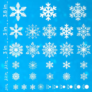 364PCS Snowflake Window Clings, Christmas Window Clings Snowflakes Stickers Decals